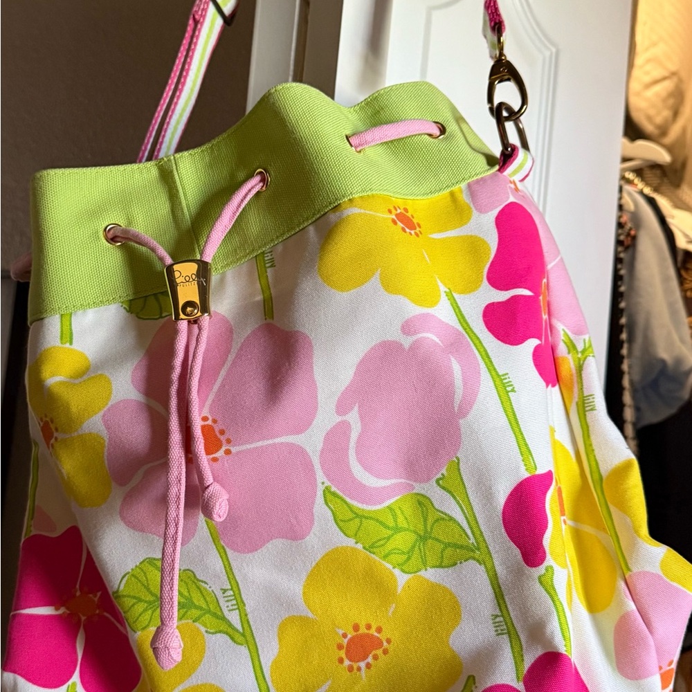 Lilly Pulitzer Pink and Yellow Floral Backpack